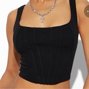 Sincerely Jules corset style Black Crop Top